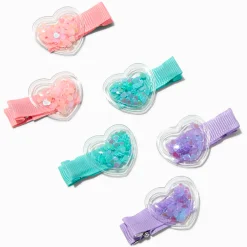 Barrettes shaker cœur Claire's Club - Lot de 6