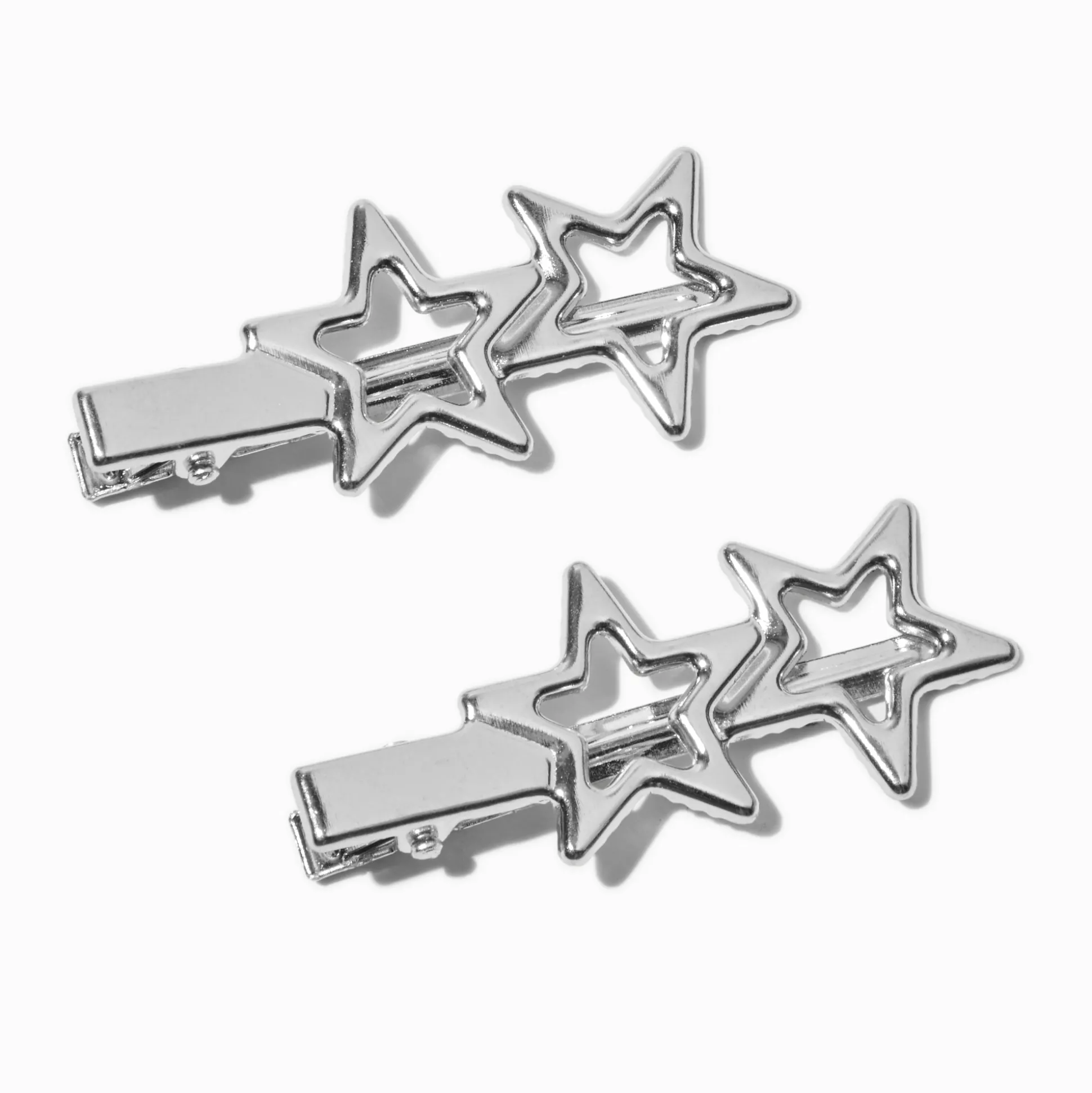 Barrettes étoiles couleur argentée - Lot de 2
