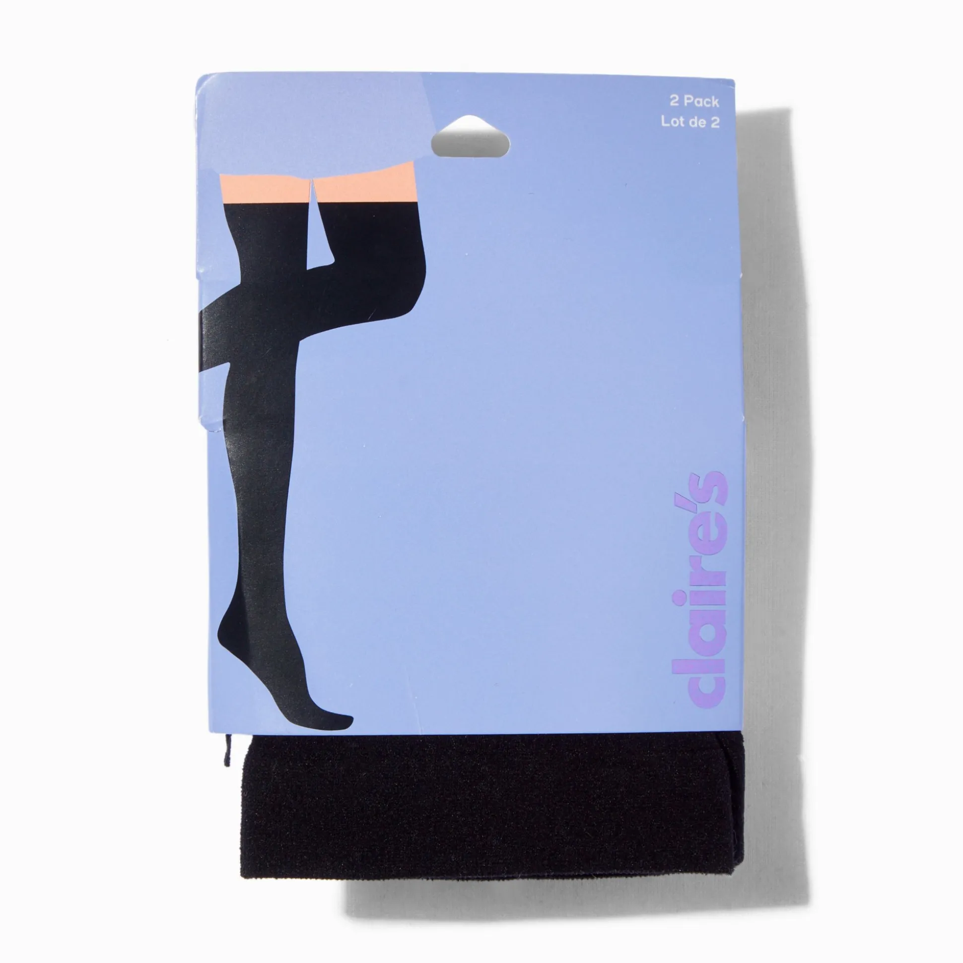 Bas mi-cuisse noirs et blancs - Lot de 2