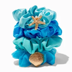 Beachfront Blue Hair Scrunchies - 4 Pack