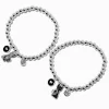 Best Friends Black Glitter Cat Beaded Stretch Bracelets - 2 Pack