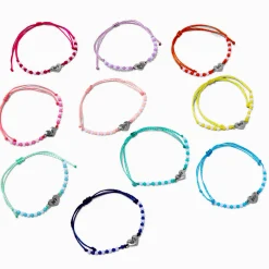 Best Friends Heart Adjustable Bracelets - 10 Pack
