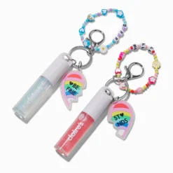 Best Friends Heart Lip Gloss Keyrings - 2 Pack