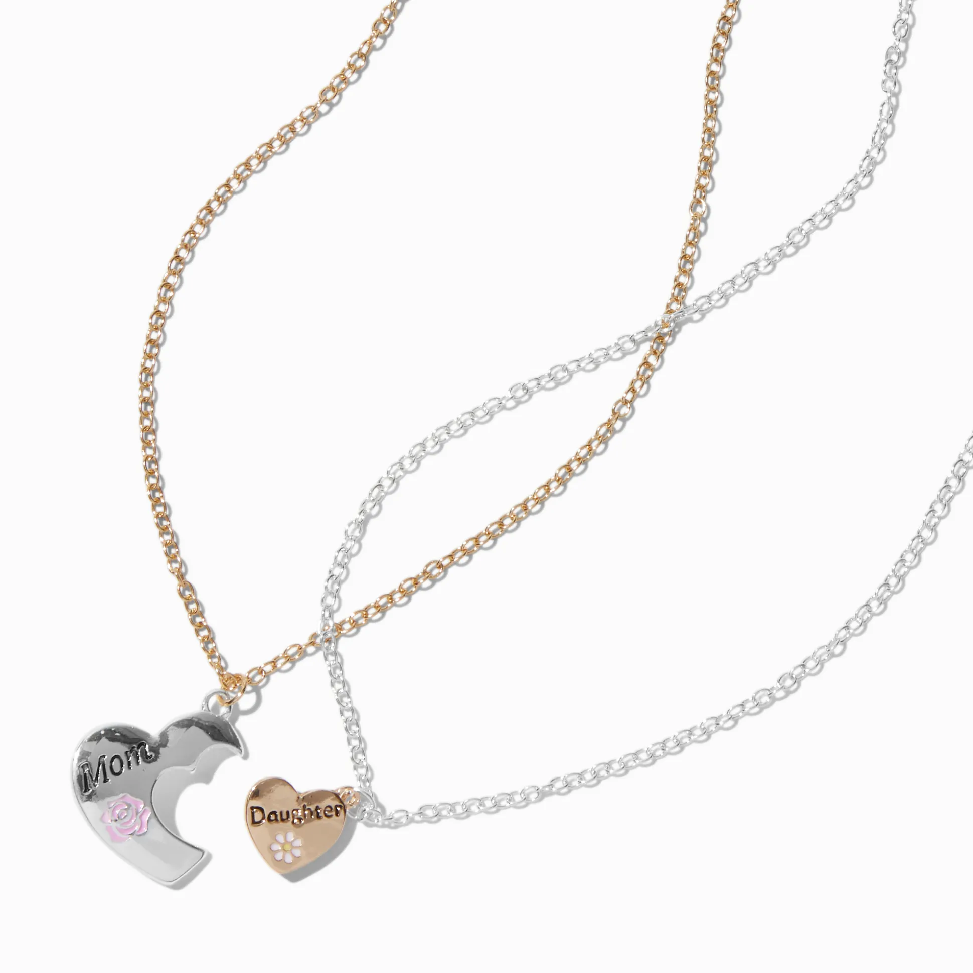 Best Friends Mom & Daughter Hearts Pendant Necklaces - 2 Pack