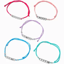 Best Friends Open Heart Adjustable Bracelets - 5 Pack