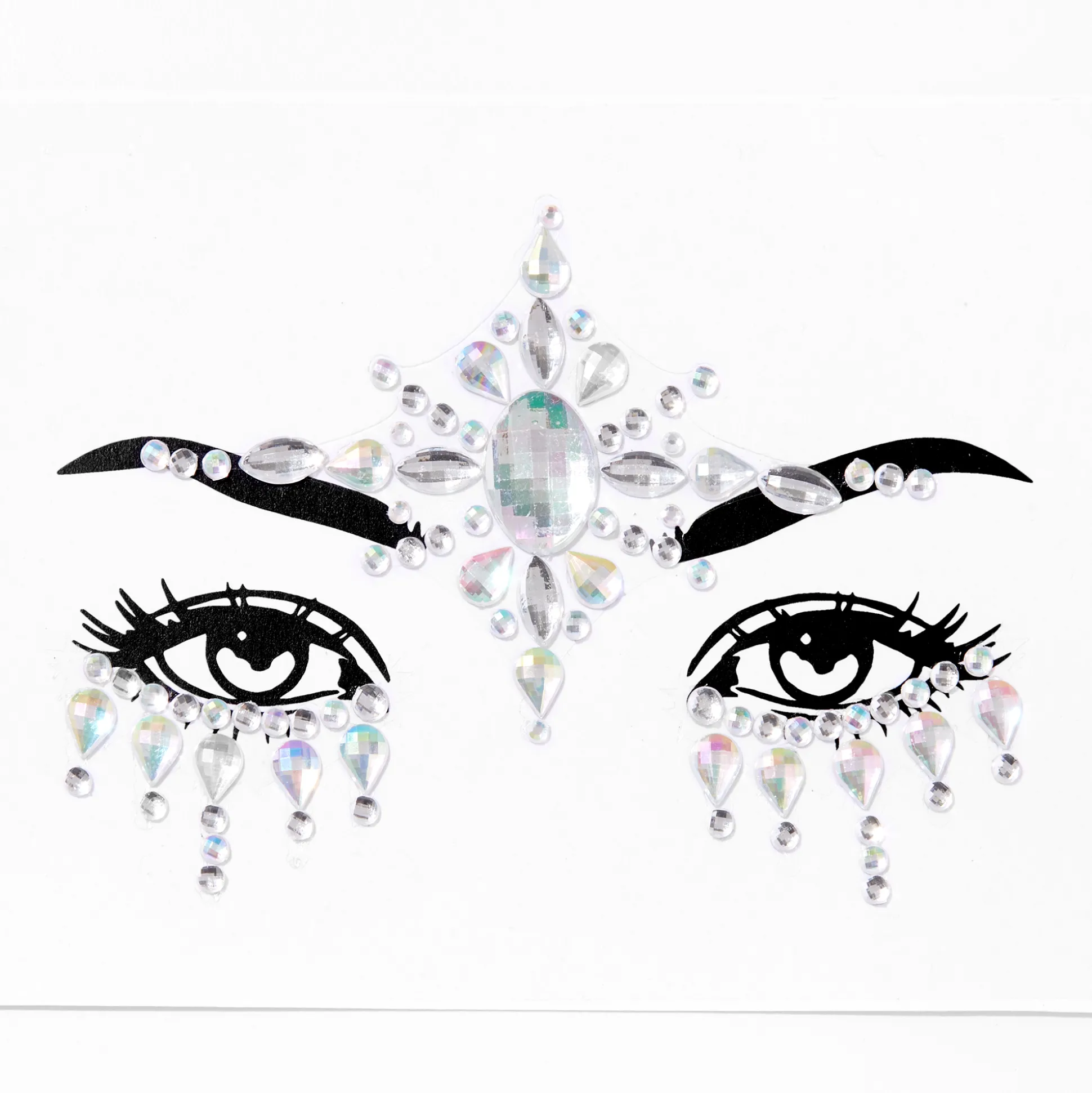 Bijoux de peau pour le front irisés couleur argentés