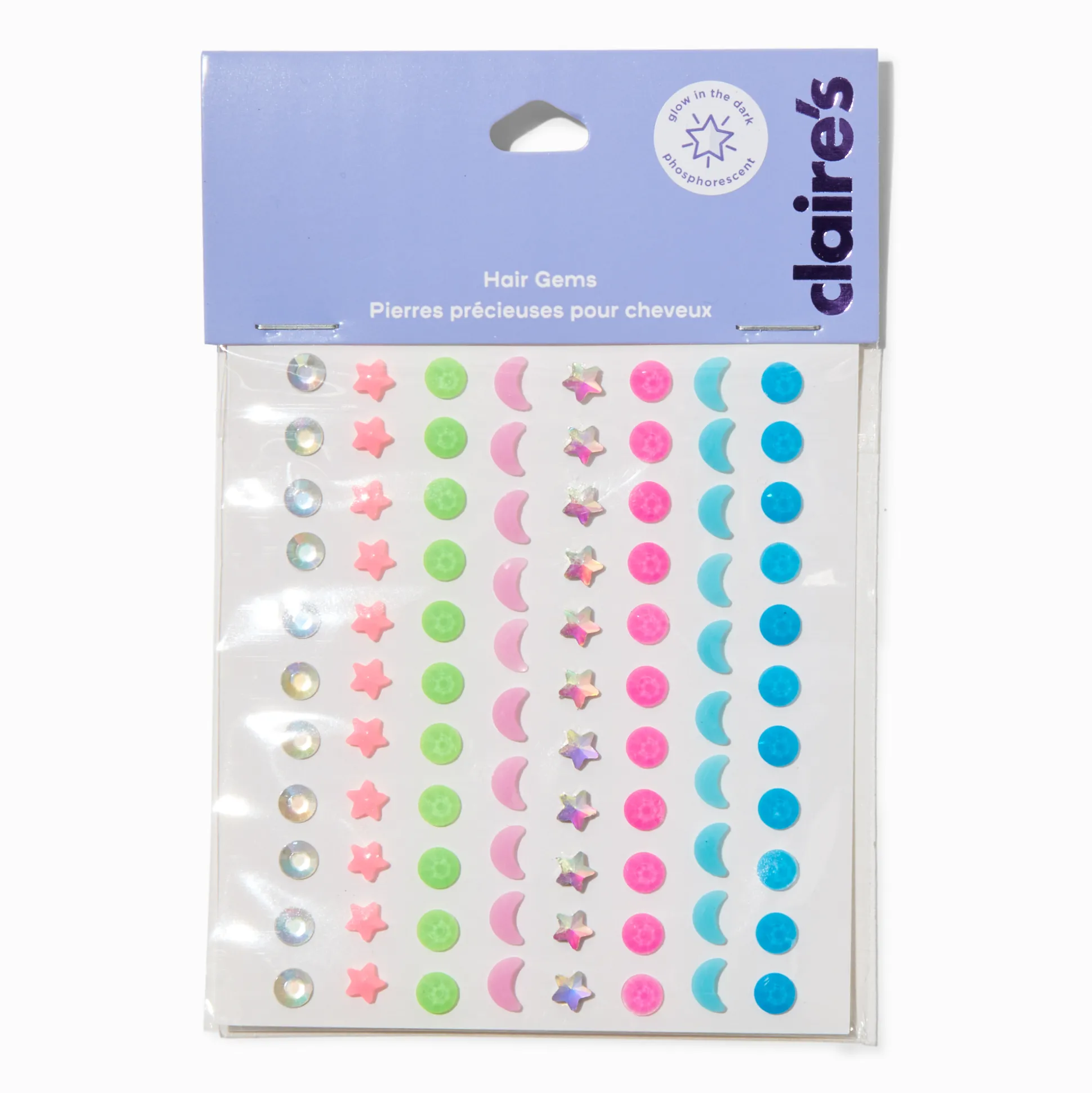 Bijoux pour cheveux phosphorescents - Lot de 80