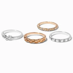 Black Textured Rosette Statement Ring