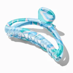 Blue Geometric Fabric Hair Claw