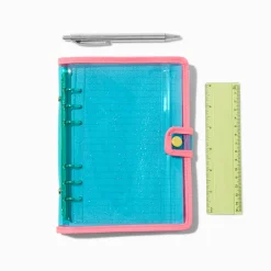 Blue Glitter Clear Spiral Notebook Set