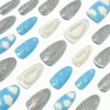 Blue Puffy Clouds Stiletto Vegan Faux Nail Set - 24 Pack