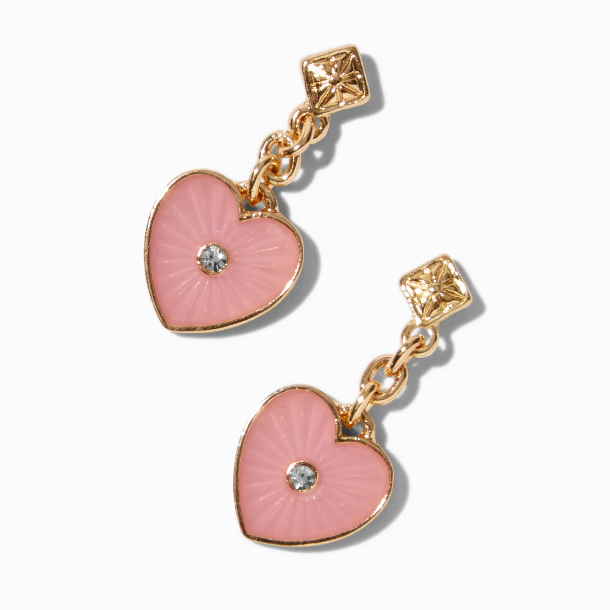 Blush Pink Heart Micro Drop Earrings