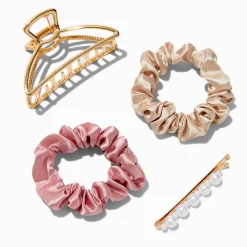 Boho Hair Claw, Hair Pin, & Hair Scrunchies - 4 Pack