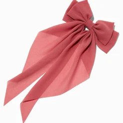 Boho Rose Long Tail Hair Bow Clip