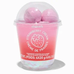 Bombes de bain crème à la fraise - Lot de 6