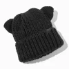 Bonnet tricoté chat noir