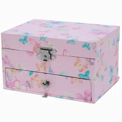 Boîte à bijoux musicale papillon rose Claire's Club