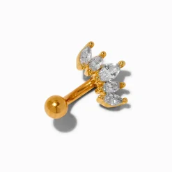 Boucle d’oreille rook 1,0 mm couronne en zircon cubique en titane couleur dorée