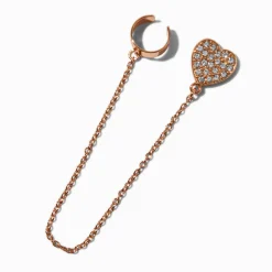 Boucle d'oreille cœur pavé couleur dorée