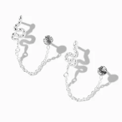 Boucles d’oreilles à chaîne serpent en argent