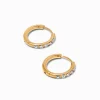 Boucles d’oreilles huggies avec strass 10 mm en titane couleur dorée - Collection C Luxe