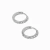 Boucles d’oreilles huggies avec strass 10 mm en titane couleur argentée - Collection C Luxe