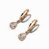 Boucles d’oreilles huggies couleur dorée en zircon cubique d'imitation poire