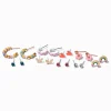 Boucles d’oreilles perlées motifs roses - Lot de 9