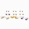 Boucles d’oreilles perlées diverses avec pompons - Lot de 9