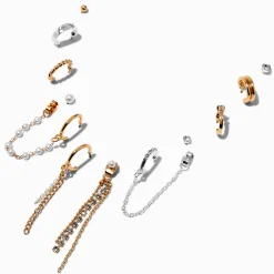 Boucles d’oreilles superposables glamour en métaux mixtes - Lot de 12