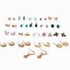 Boucles d’oreilles superposables à chaîne couleur dorée - Lot de 20