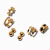 Boucles d’oreilles superposables manchette d'oreille strass et boule couleur dorée - Lot de 5