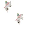 Boucles d'oreille à clip motif licorne volante