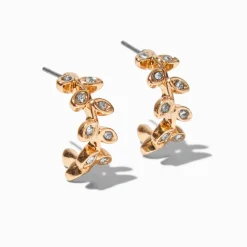 Boucles d'oreilles à clip feuille 10 mm couleur dorée