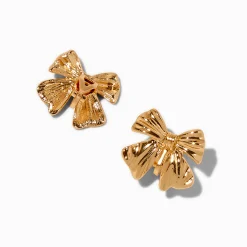 Boucles d'oreilles à clip nœud couleur dorée