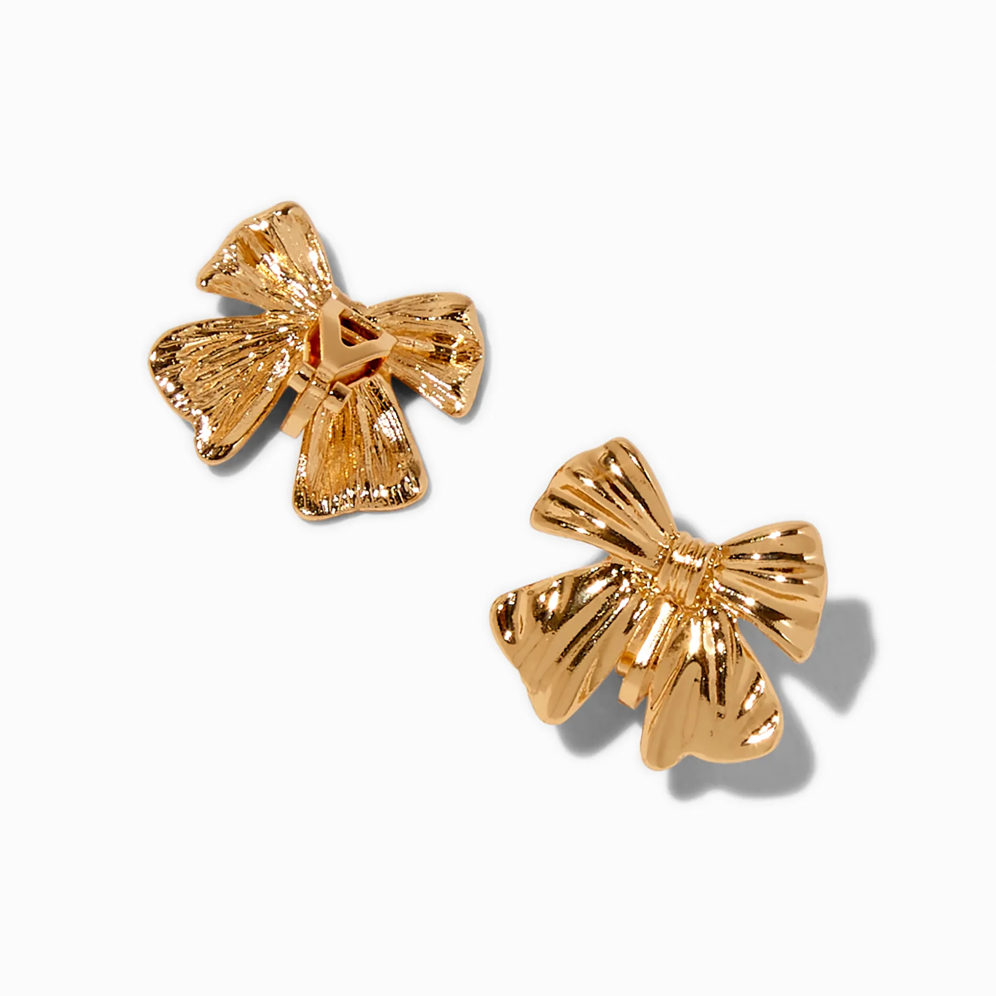 Boucles d'oreilles à clip nœud couleur dorée