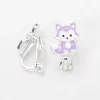 Boucles d'oreilles à clip renards violets pastel