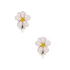 Boucles d'oreilles à clip marguerites blanches