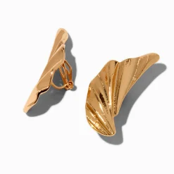 Boucles d'oreilles à clip ailes couleur dorée