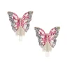 Boucles d'oreilles à clip papillon pailleté