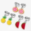 Boucles d'oreilles à clip fruits - Lot de 3