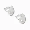 Boucles d'oreilles à clip haricot perle d'imitation blanches