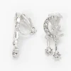Boucles d'oreilles à clip célestes strass en zircon cubique d'imitation couleur argentée