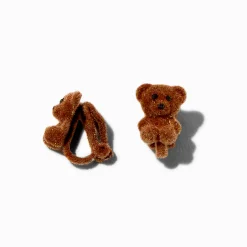 Boucles d'oreilles à clip ours en peluche