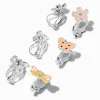 Boucles d'oreilles à clip fleur, papillon, libellule - Lot de 3