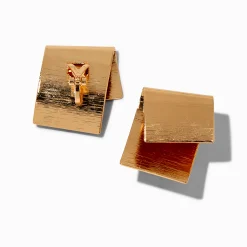 Boucles d'oreilles à clip carrées repliées couleur dorée