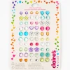 Boucles d'oreilles autocollantes avec strass arc-en-ciel Claire's Club - Lot de 30