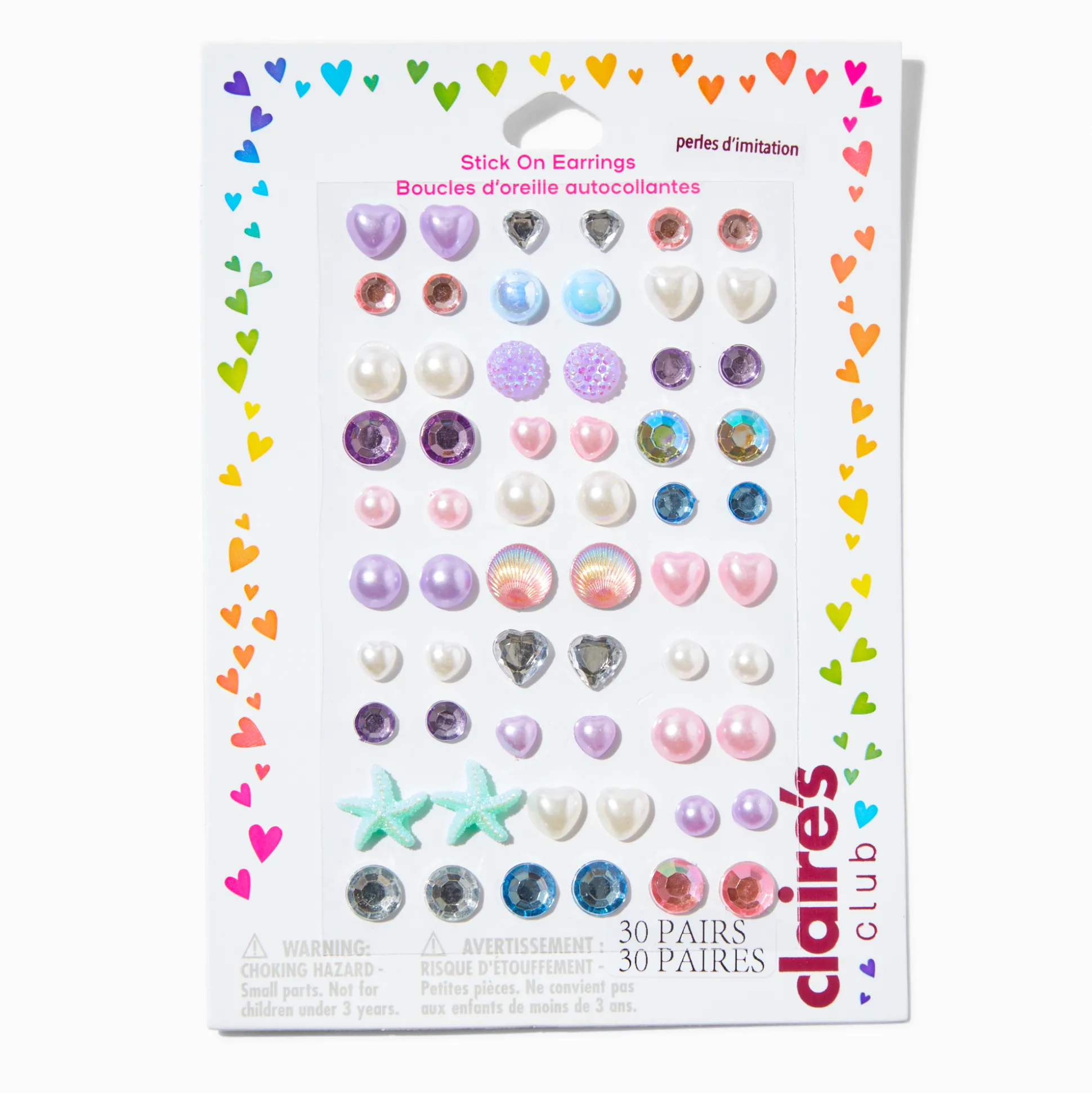 Boucles d'oreilles autocollantes sirène Claire's Club - Lot de 30