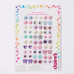 Boucles d'oreilles autocollantes couleur nacrée Claire's Club - Lot de 30