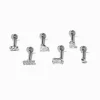 Boucles d'oreilles cartilage géométrique argentées 1.3mm - Lot de 3